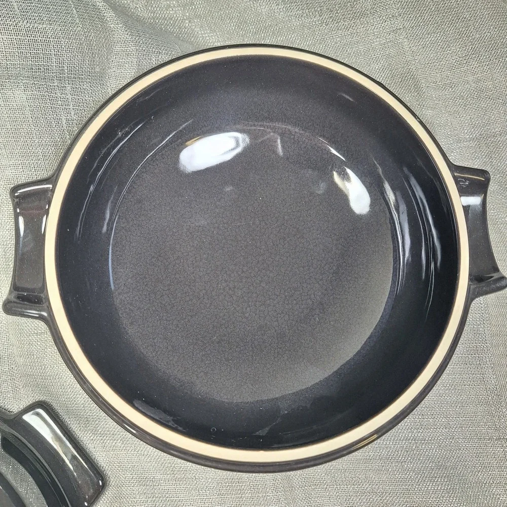 Emile Henry Cheese Baker 0.6 Qt Ceramic Charcoal Gray Fusain France NEW tag read